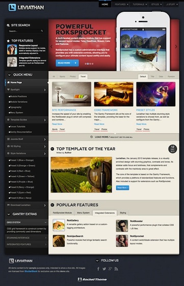 Joomla 3.0 Magazine Template - Leviathan